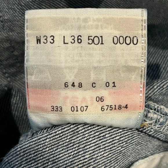 Vintage Levi's 501XX Jeans Mens 33x36 Blue Denim Button Fly Cotton (Fits 32x34)